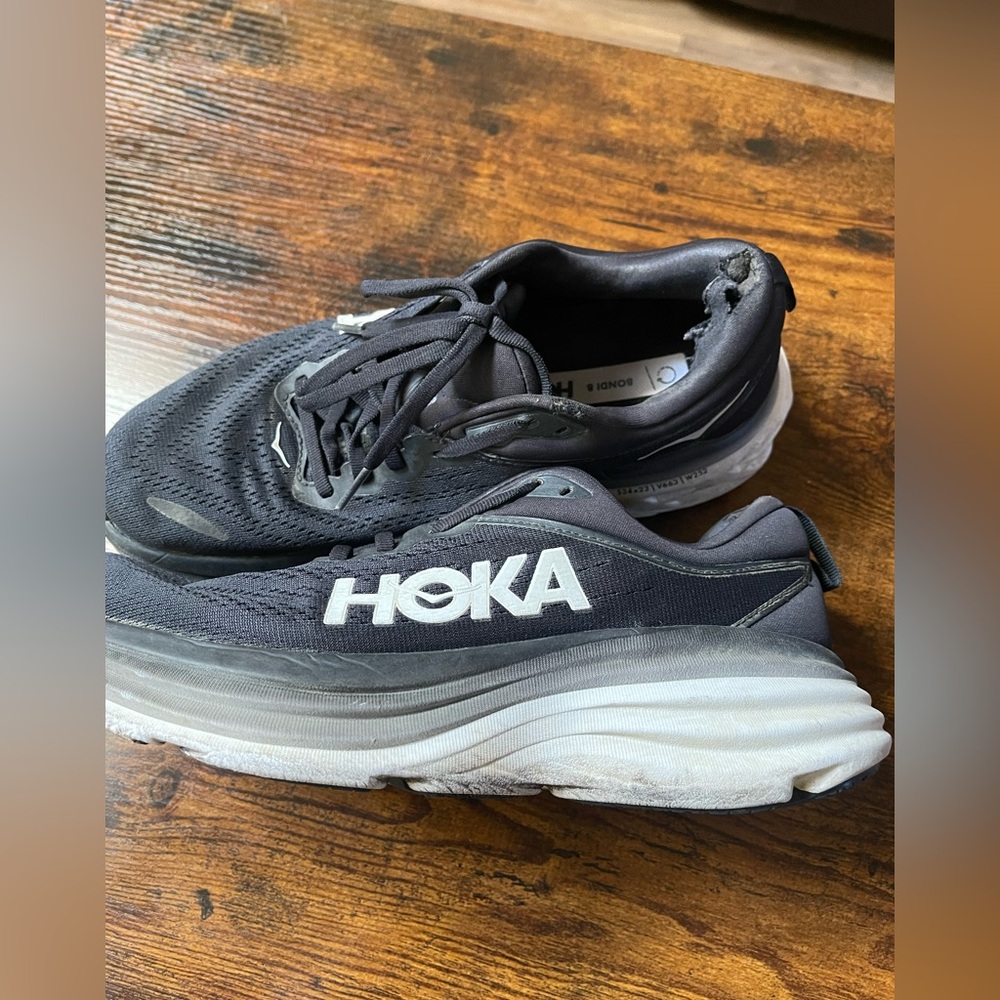 Hoka Black and Gray Athletic Shoes